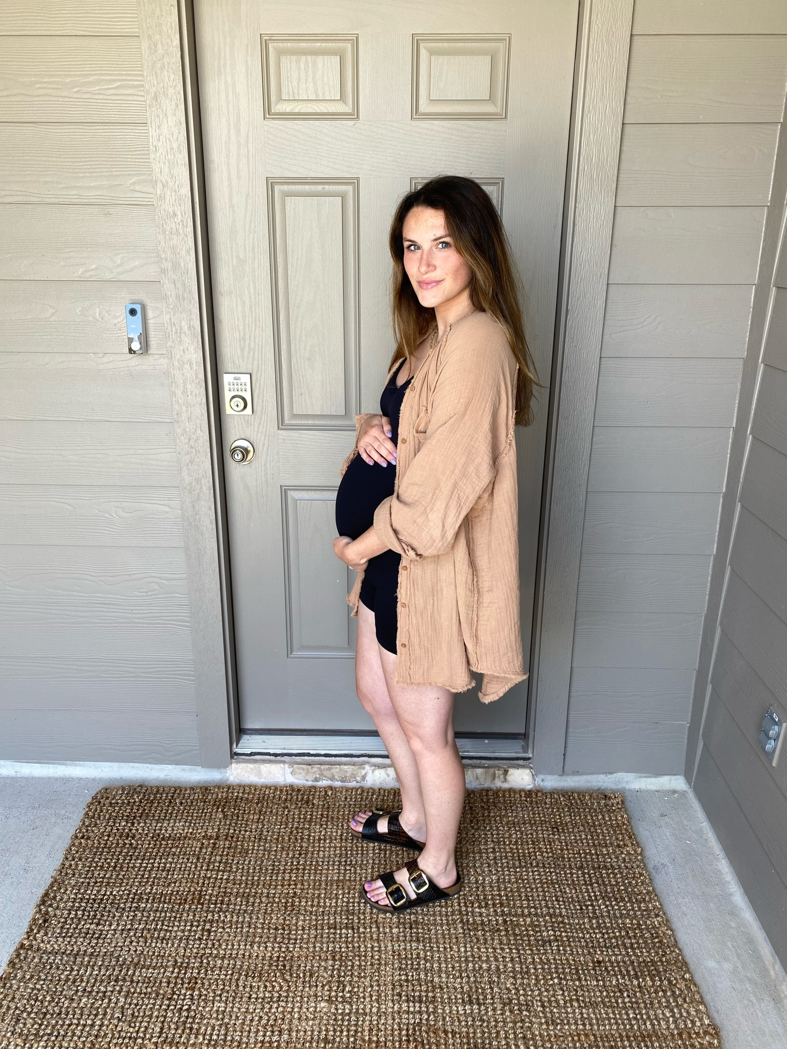 Living in these one pieces!! Wearing my pre-pregnancy size medium! This color gauze top is no longer available, but it's on sale in another color for only $21! The one piece is only $13!! 

#LTKbump