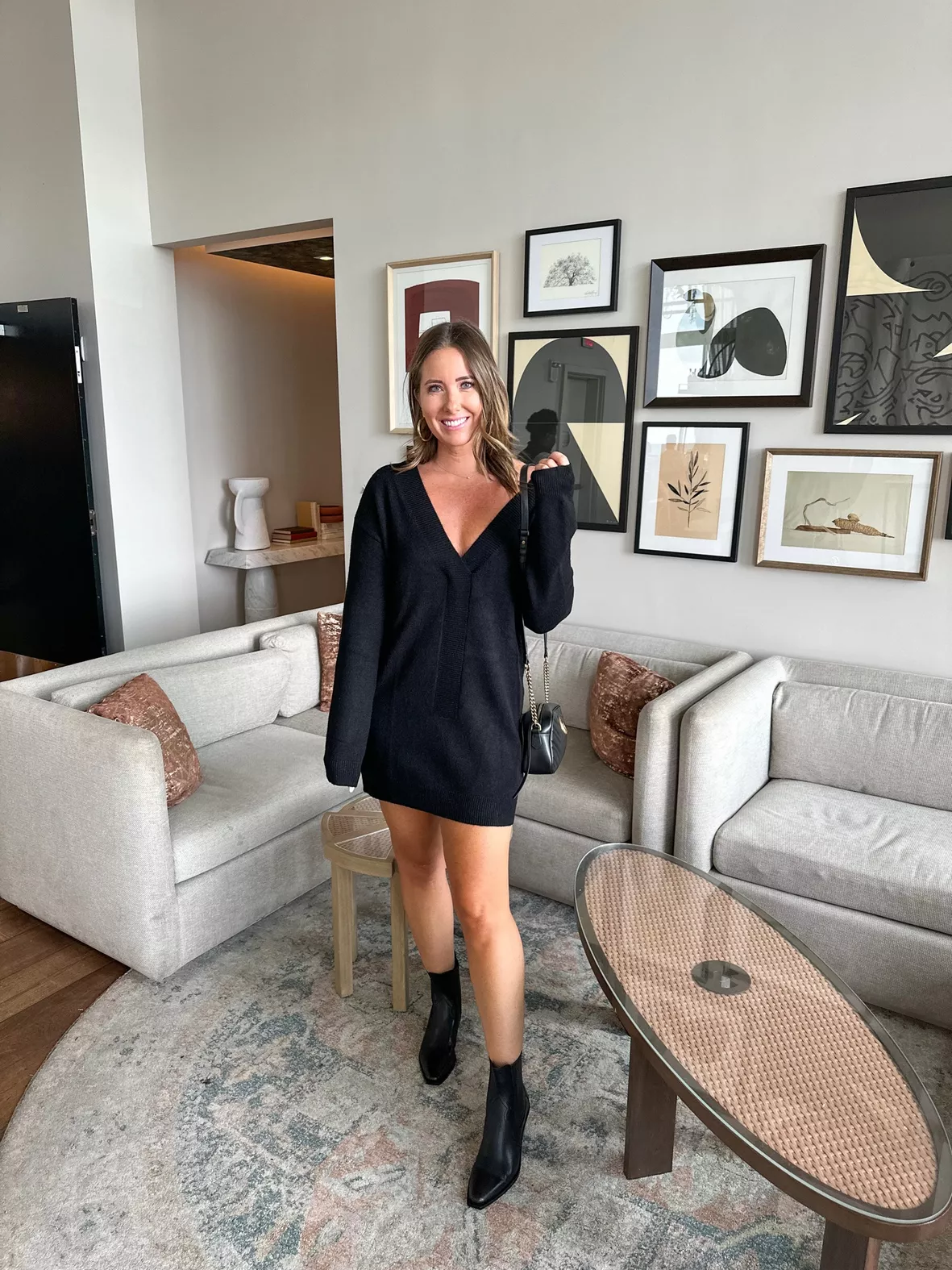 booties sweater dress Effortless // Chic On A Budget: 3