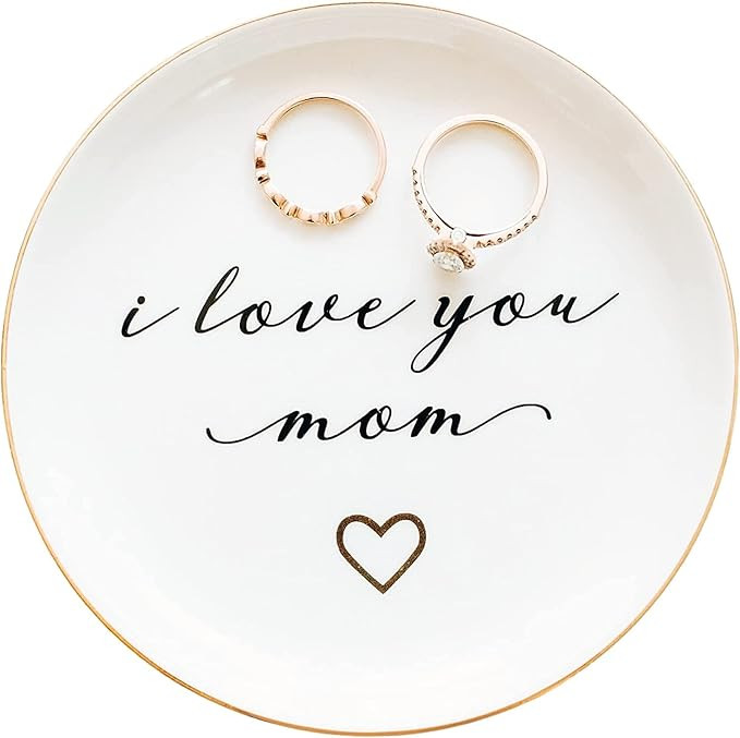 PUDDING CABIN Gifts for Mom from Daughter, Mothers Day Gifts for Mom Ring Dish "I love you mom" M... | Amazon (US)