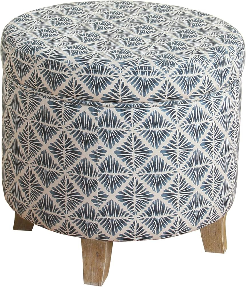 Homepop Home Decor | Upholstered Round Storage Ottoman | Ottoman with Storage for Living Room & B... | Amazon (US)