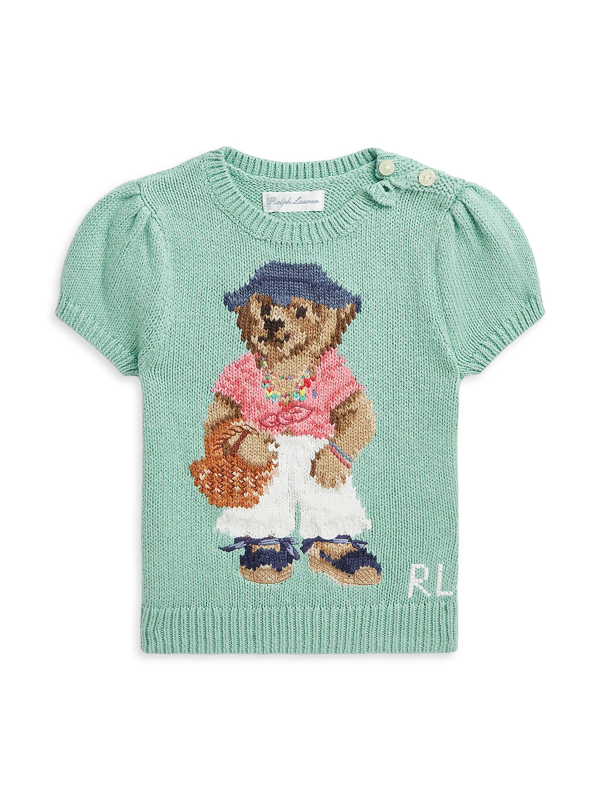 Baby Girl's Polo Bear Puff-Sleeve Sweater | Saks Fifth Avenue