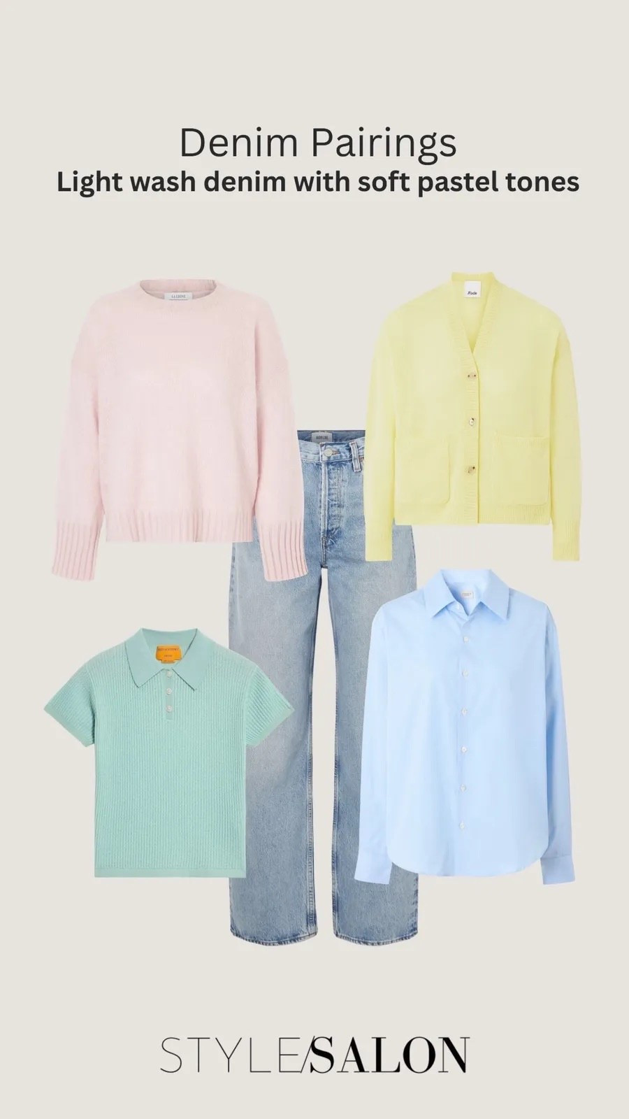 Denim Pairings Light Wash Denim With Soft Pastel Tones 💛 Denim Jean Styling - Trendy Outfit - Pastel Outfit - Spring Outfit - Styling Tips

#LTKootd #LTKSeasonal
