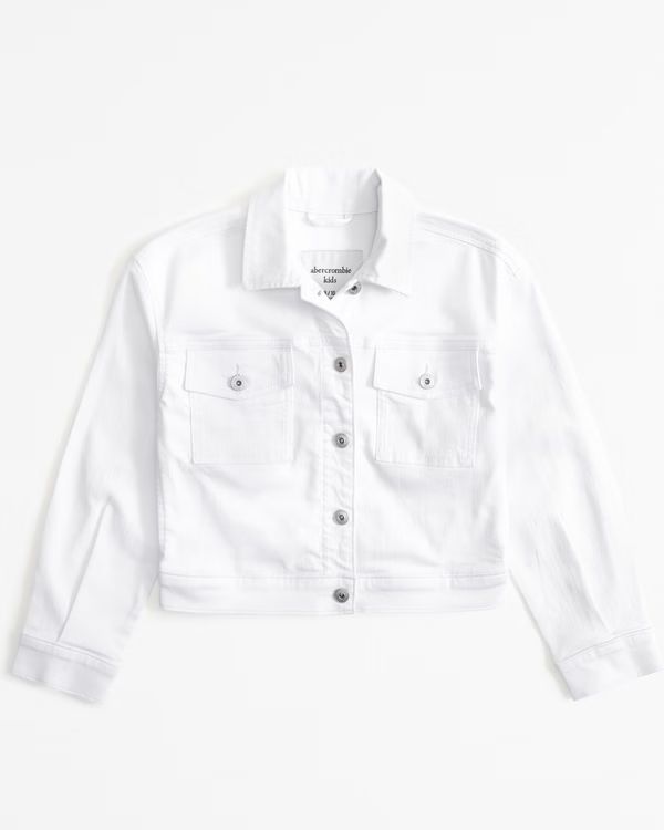 girls cropped denim jacket | girls matching sets | Abercrombie.com | Abercrombie & Fitch (US)