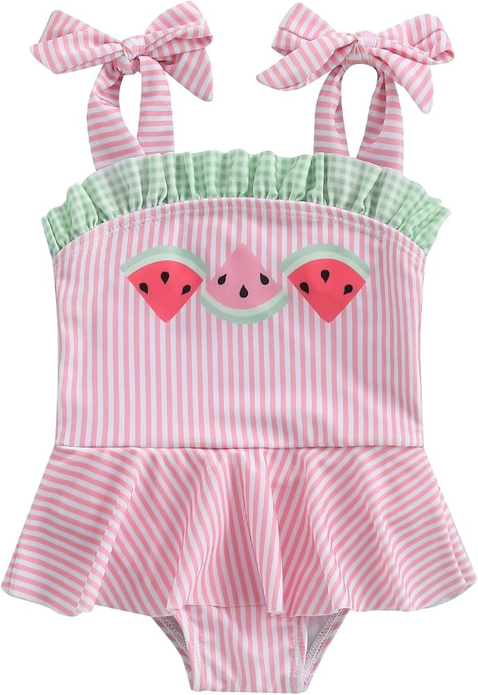 Toddler Baby Girl Swimsuit Infant Bathing Suit Newborn One Piece Swimwear Cute Bikini Summer Beac... | Amazon (US)