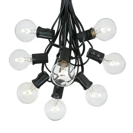 g40 patio string lights with 125 clear globe bulbs outdoor string lights market bistro caf hanging s | Walmart (US)