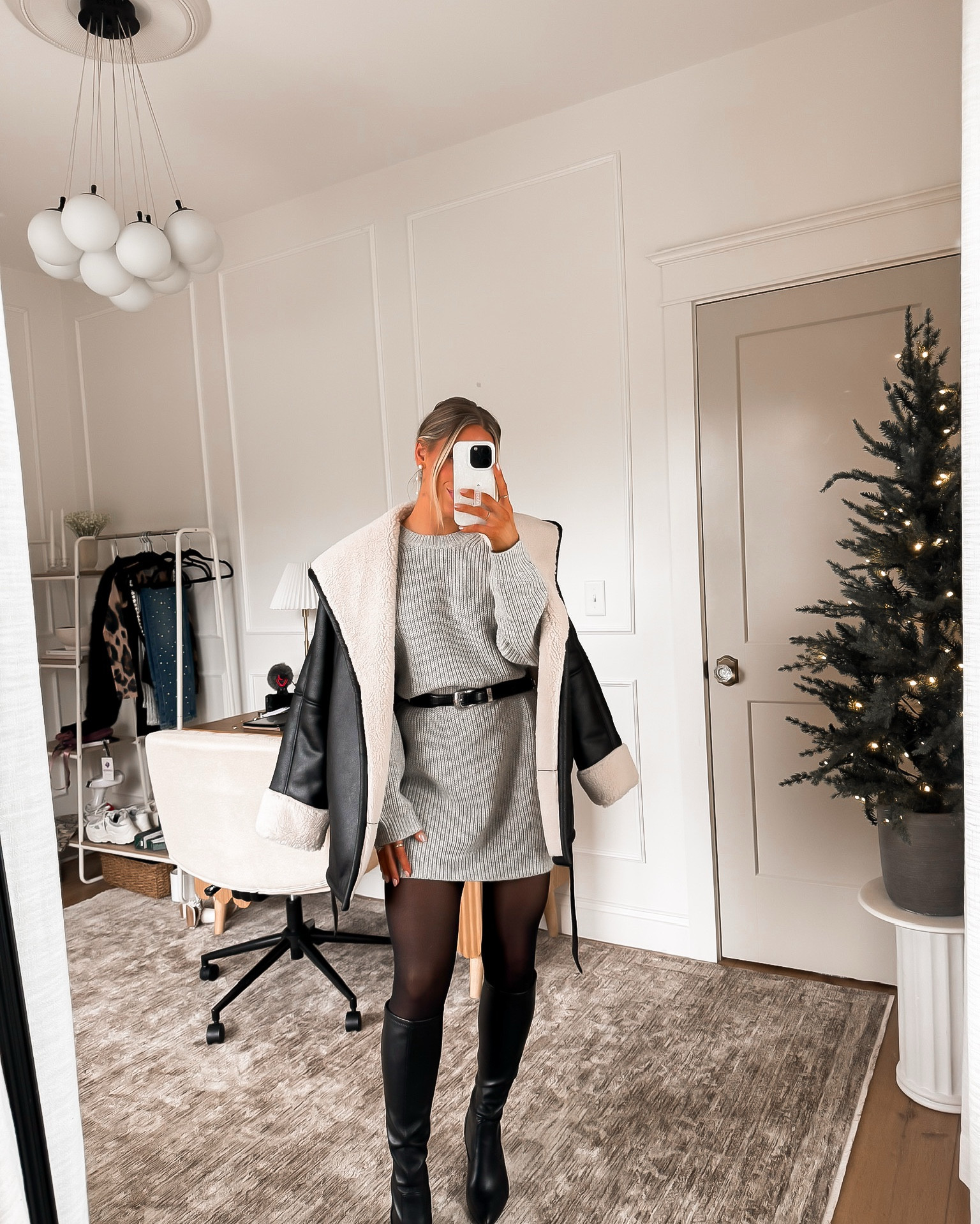 xs in the grey sweater dress & jacket!✨ 

 

#LTKHoliday #LTKSeasonal #LTKWorkwear