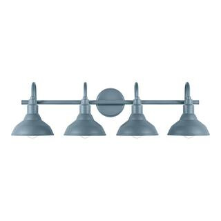 Hampton Bay Kelford 32 in. 4-Light Blue Vanity Bath Light HDP99190BLU - The Home Depot | The Home Depot