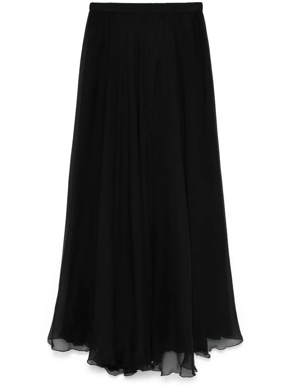Forte Forte Silk Georgette Maxi Skirt | Black | FARFETCH SK | Farfetch Global