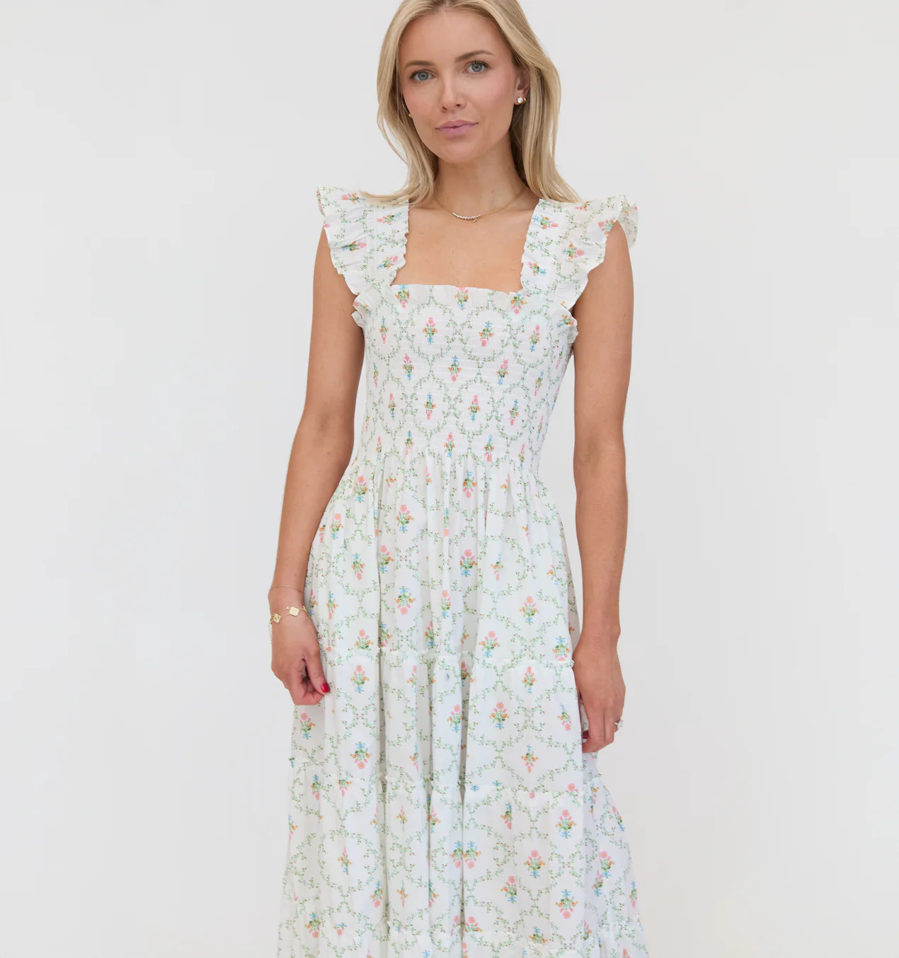 The Ellie Nap Dress - Pastel Trellis | Hill House Home US