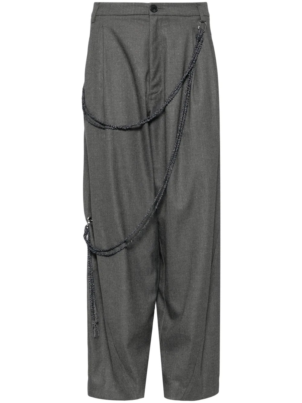 DARKPARK Chain Adorned wide-leg Trousers | Green | FARFETCH | Farfetch Global