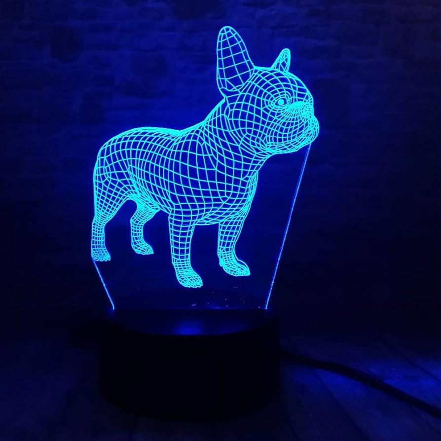 French Bulldog Night Light 3D Illusion Table Lamp Puppy Dog 7 Changing Color Toys Birthday Christ... | Amazon (US)