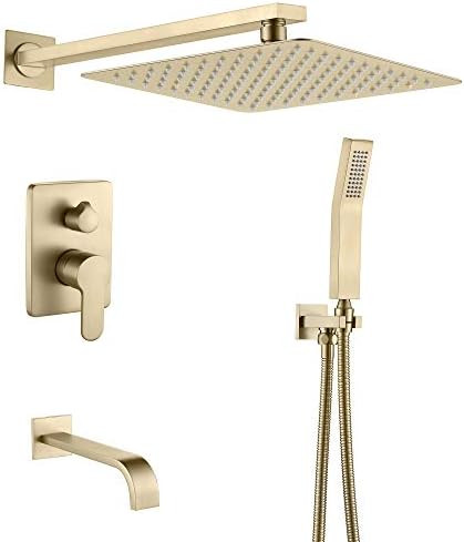 Shower System,Brushed Gold Bathtub Shower Faucet,3-Function Mixer Shower Tub Spout Combo Set,10-i... | Amazon (US)