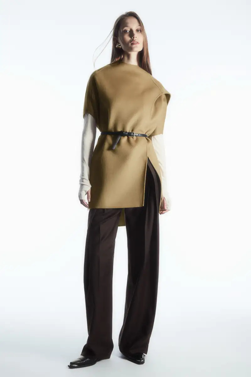 CAPE LAINE MÉLANGÉE - BRUN CLAIR - Coats and Jackets - COS | COS (EU)