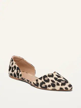 Canvas Leopard-Print D&#x27;Orsay Flats for Women | Old Navy (US)