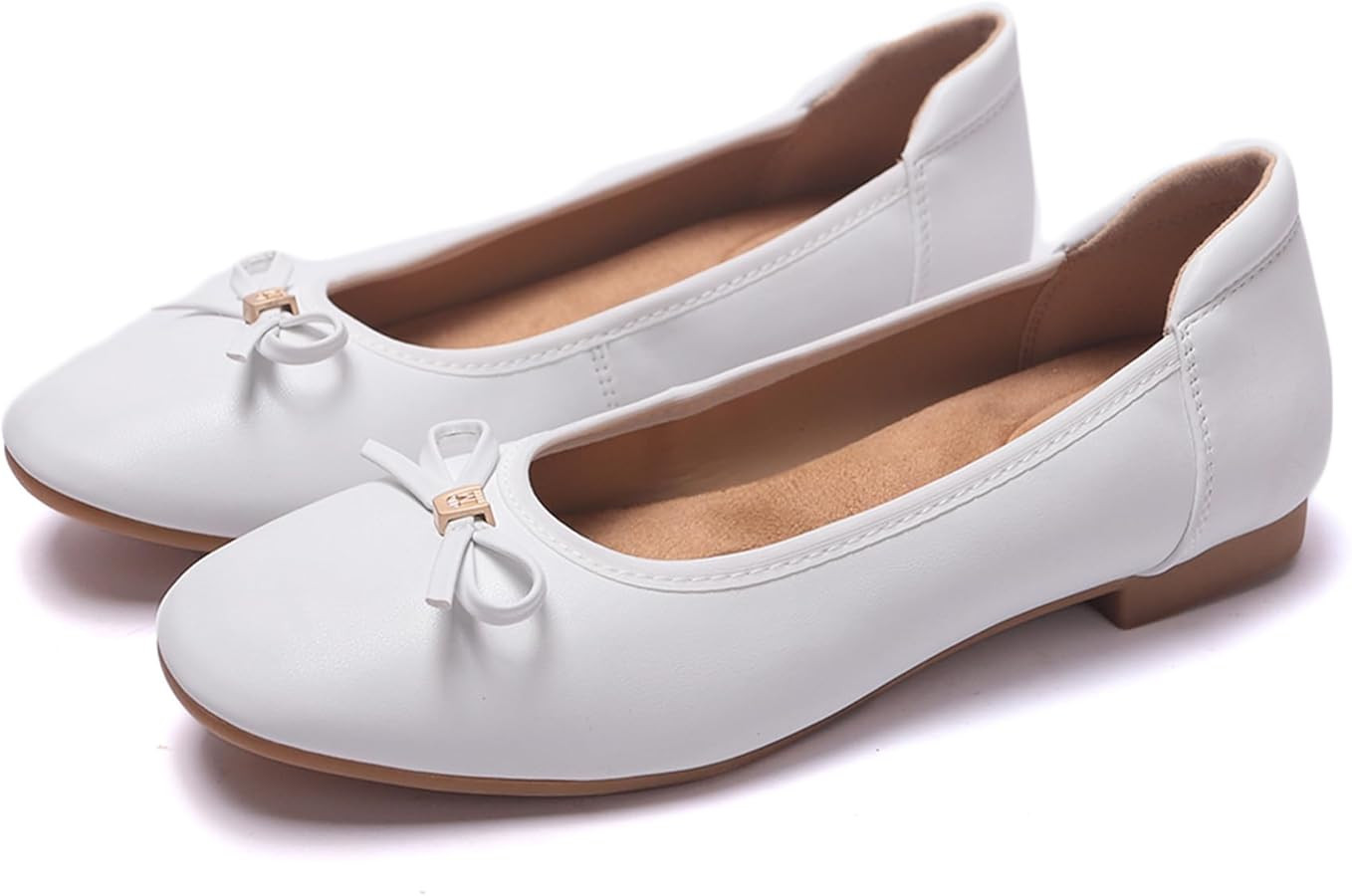 Women's Comfortable Ballet Flats Round Toe Flat Shoes for Women Bow Dressy Flats Shoes with Arch ... | Amazon (US)