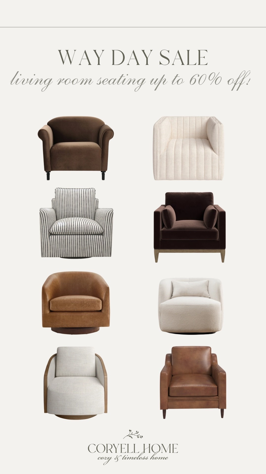 Wayfair’s Way Day Sale ends tonight! With up to 60% living room seating! Various colors and price points from leather to linen and boucle these are perfect for achieving a classic and timeless home!
@Wayfair 

#LTKSaleAlert #LTKHome