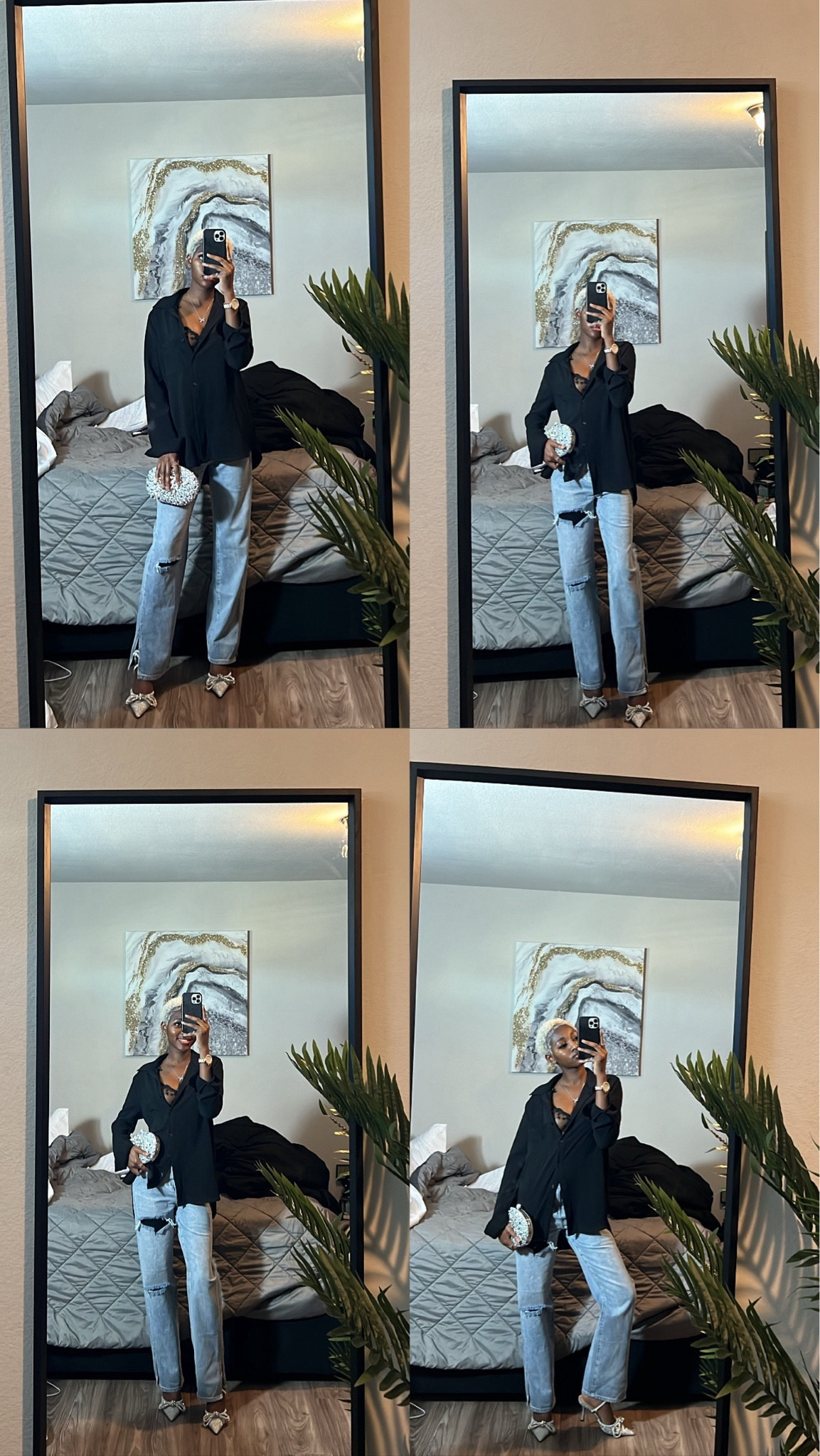 1-2 sizes up for a baggy fit of the shirt😘
I’m wearing a size 4 in the jeans, size 39 in heels I’m US 8

grown woman outfit, Sunday fit, jean outfit, black top, rhinestone heels, classy look

#LTKstyletip #LTKshoecrush #LTKbeauty