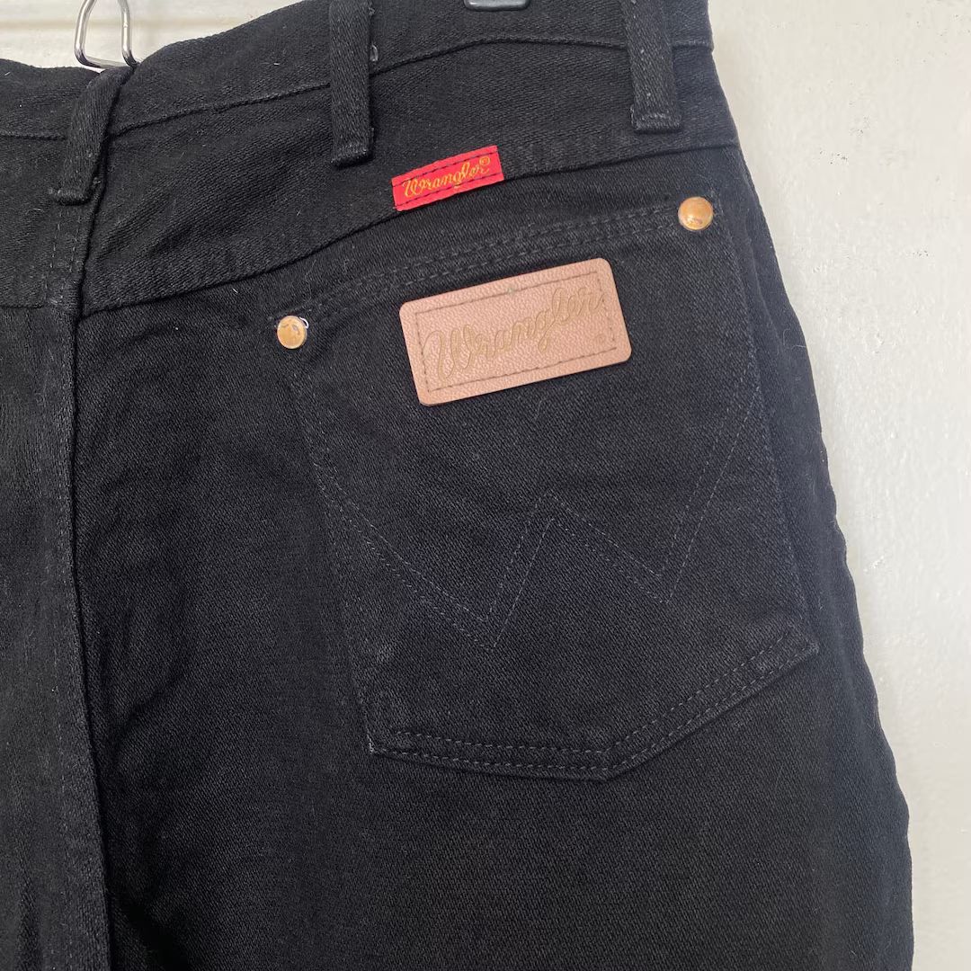 Vintage Black Wrangler Jeans Large 17/18 X 34 12MWZWK - Etsy | Etsy (US)