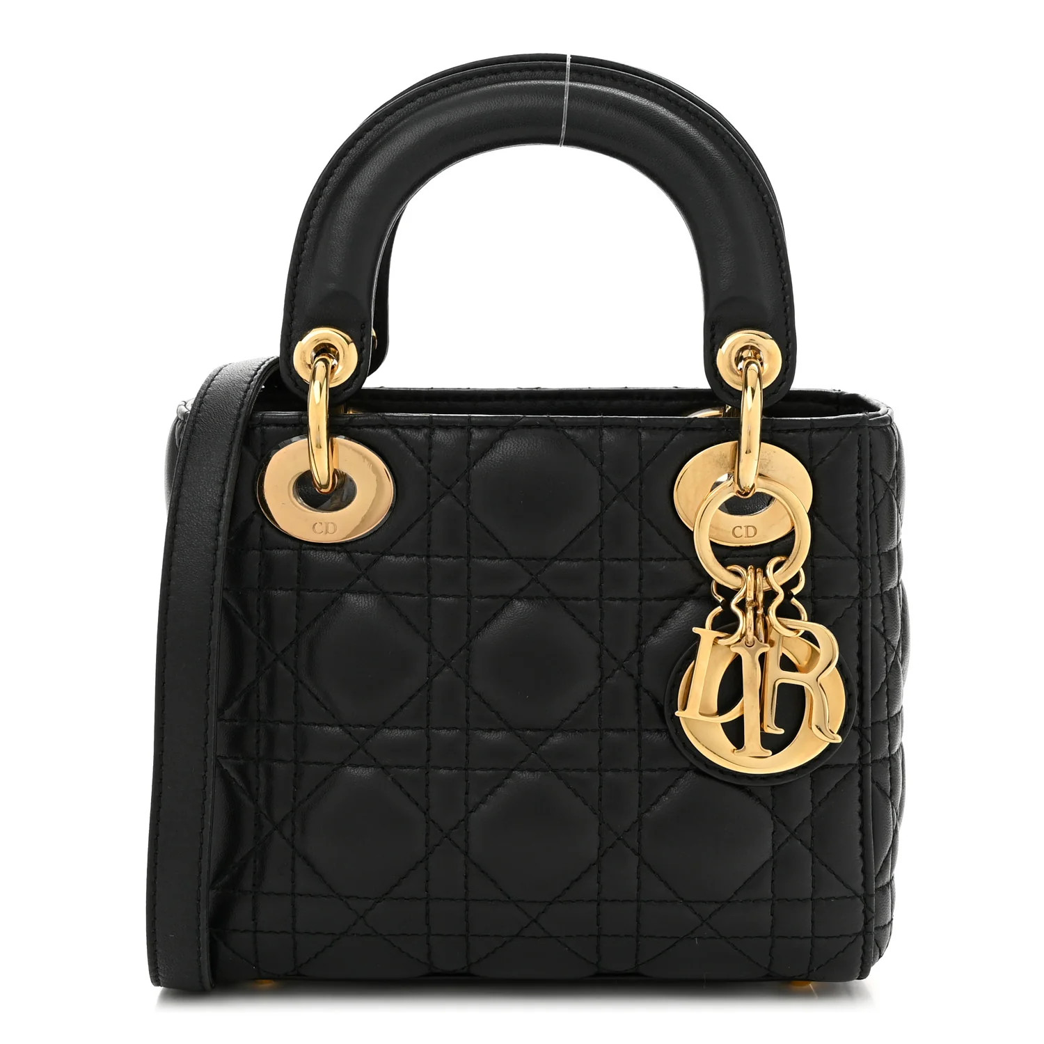 Lambskin Cannage Mini Lady Dior Black | FASHIONPHILE (US)