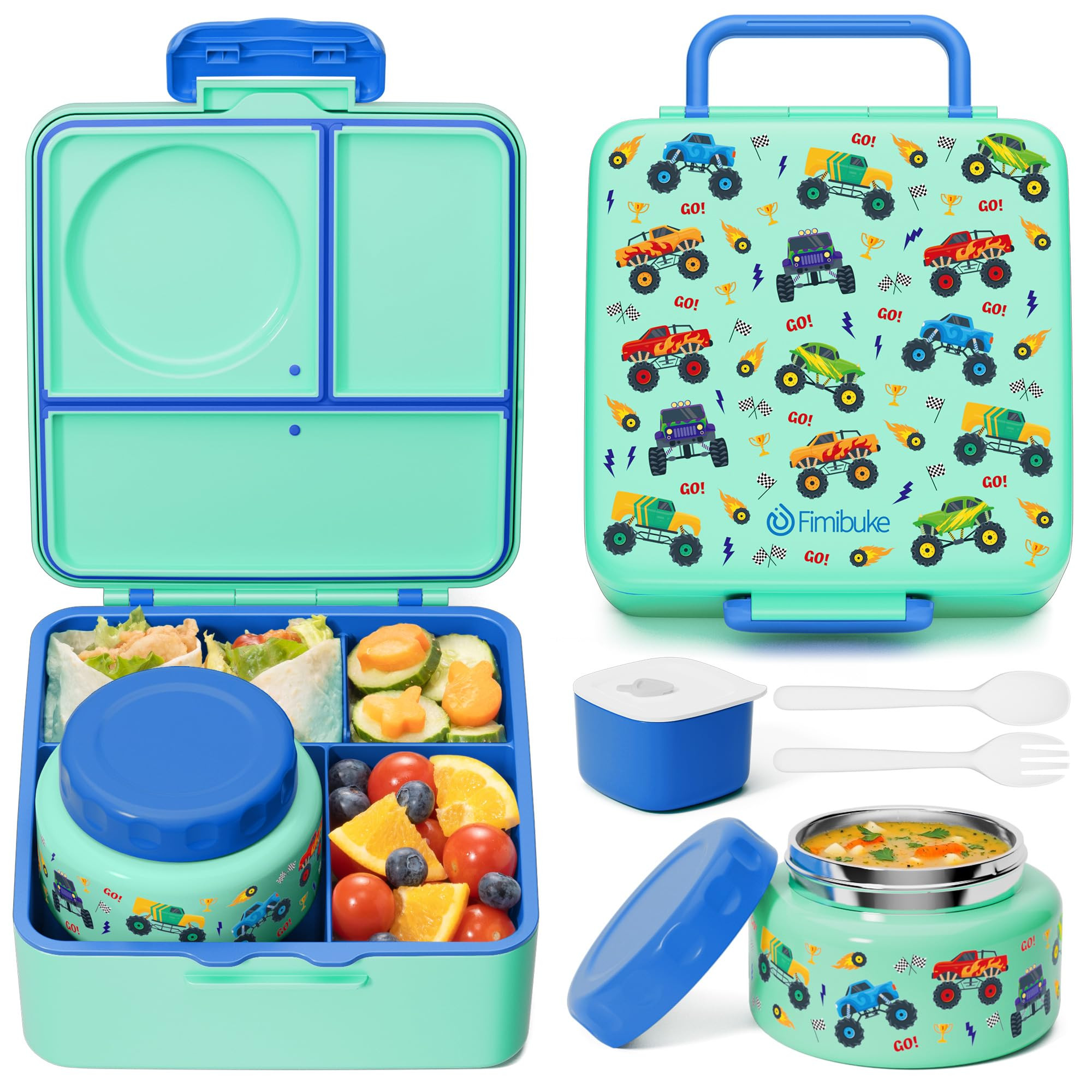 Fimibuke Bento Box for Kids Adult, BPA Free & Leakproof Toddler Lunch Box with 8.5oz Insulated Fo... | Amazon (US)