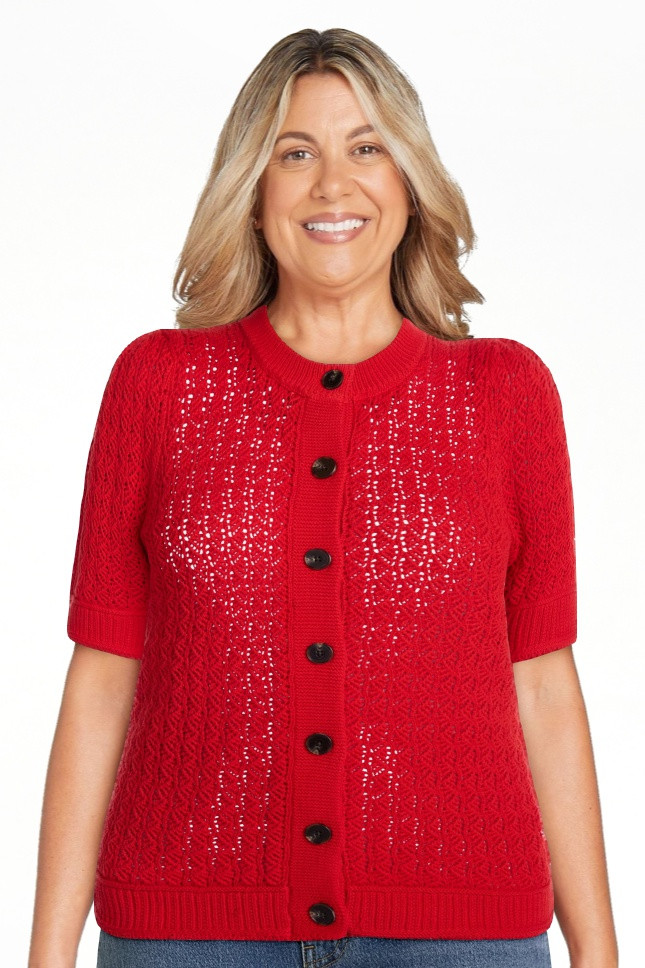 Scenario Women's and Women's Plus Crewneck Cardigan with Short Sleeves, Lightweight, Sizes XS-4X | Walmart (US)
