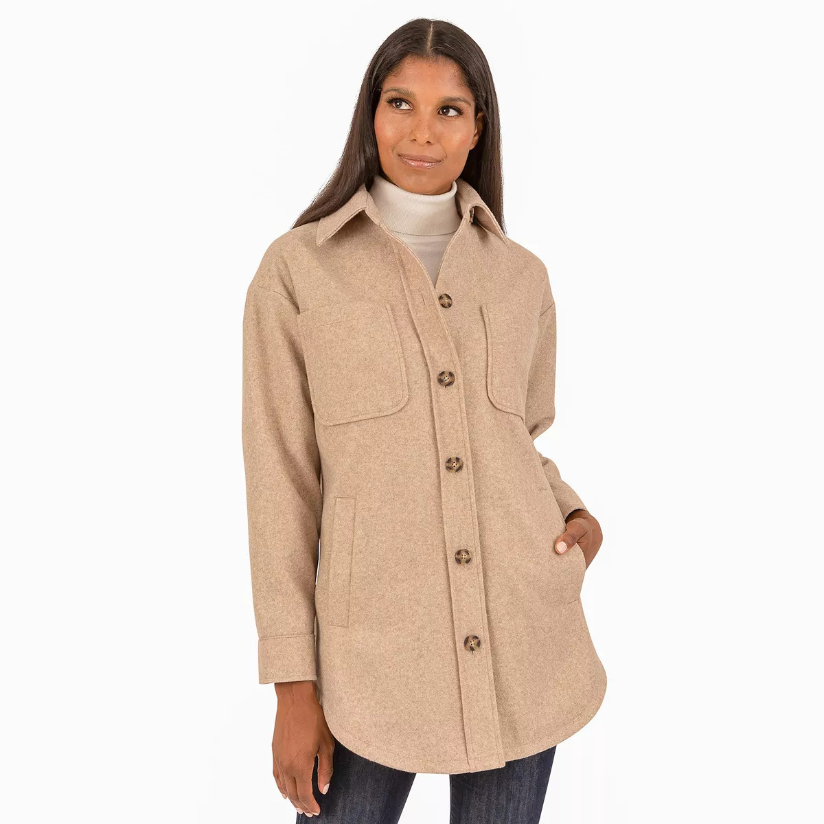 Women's Fleet Street Button Down Midweight Fleece Shirt Jacket | Kohl's