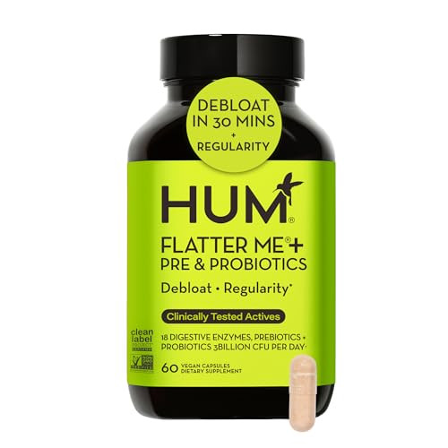 Amazon.com: HUM Flatter Me Digestive Enzymes with Probiotics & Prebiotics - Fast-Acting Bloat Rel... | Amazon (US)