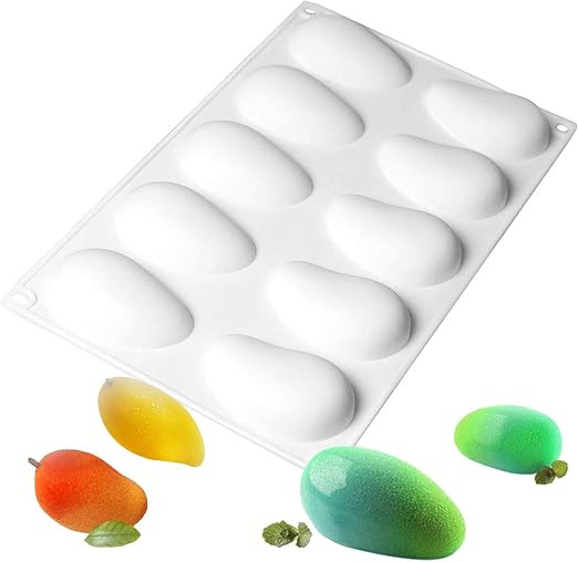 OCPO Kitchen Mango Silicone Mold for Baking Mousse Cake, 10 Cavities | Non-Stick and Easy Release... | Amazon (US)