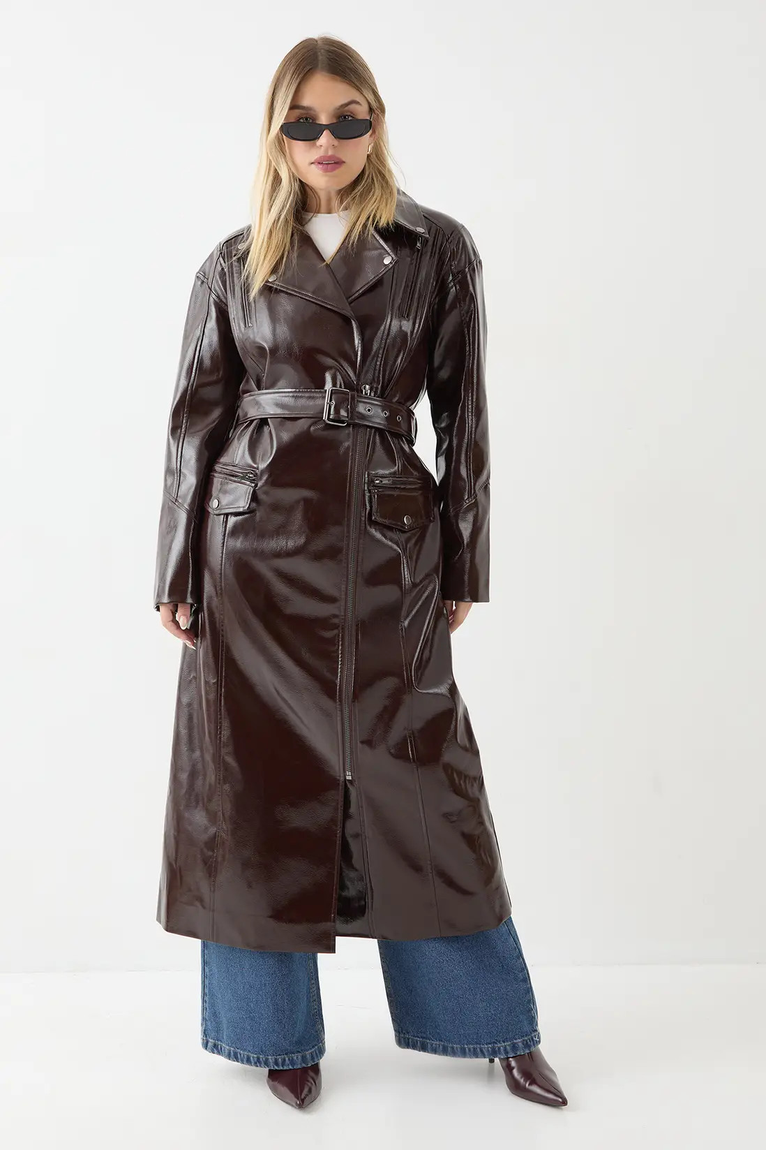 Premium Vinyl Extreme Shoulder Trench | Nasty Gal US