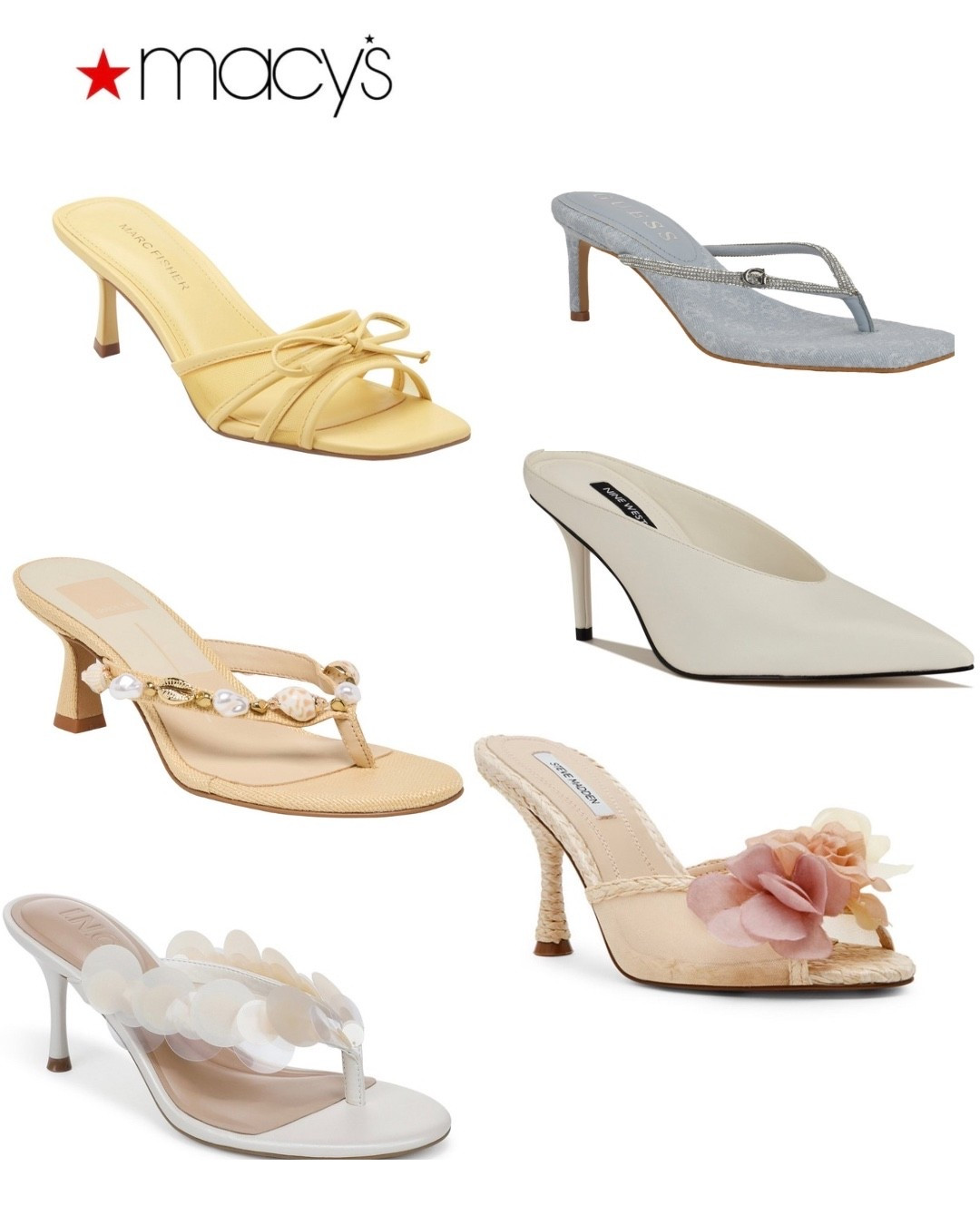 “a summer palette of yellow, blue, cream, and blush — refined heels for warm days ahead”.

#LTKgrwm #LTKSeasonal
