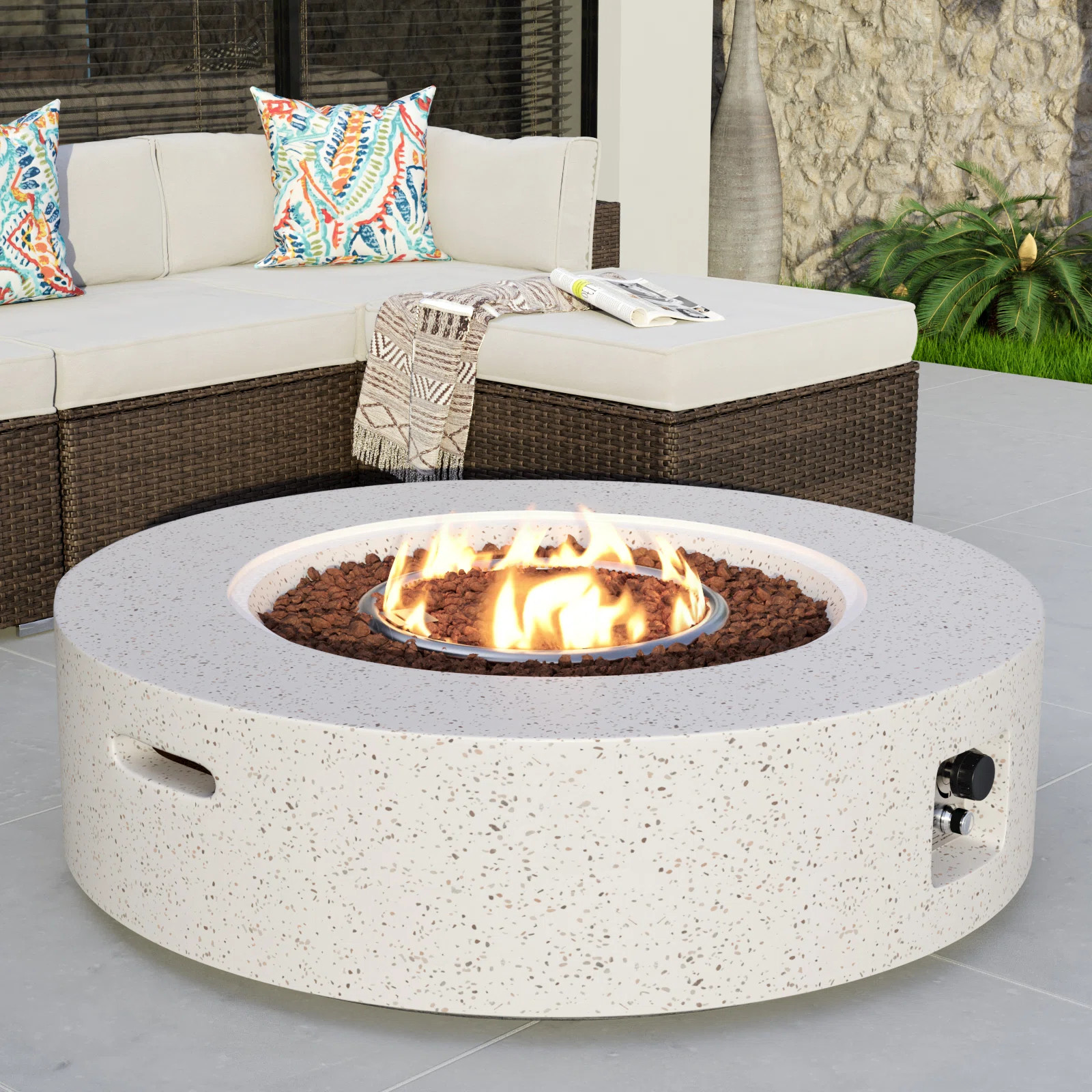 Wade Logan® Borgia Concrete Propane Fire Pit Table & Reviews | Wayfair | Wayfair North America
