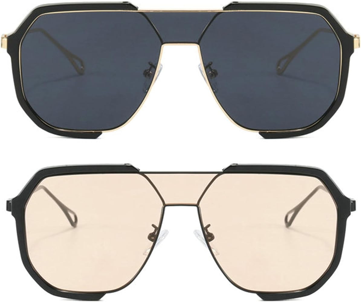 willochra Fashion Oversized Square Women Sunglasses Vintage Punk Men Outdoor Eyewear Shades UV400 | Amazon (US)