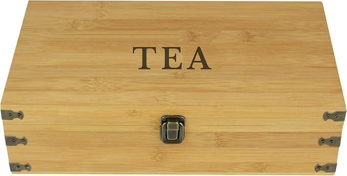 Zen Earth Bamboo Storage Box Tea Chest | Beautiful Wooden Kitchen Organizer with Large, Tall, Adj... | Amazon (US)