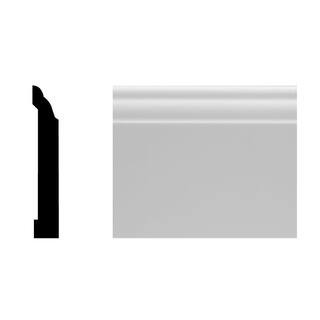 5523 7/16 in. x 3 1/4 in. x 96 in. Colonial Finished PVC White Baseboard Moulding (1-Piece − 8 ... | The Home Depot