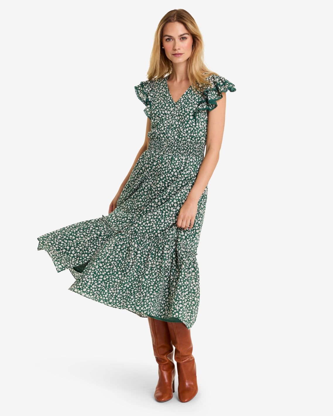 Meg Midi Dress in Gauzy Cotton (Preorder: Expected to Ship Week of 9/3) | Draper James (US)