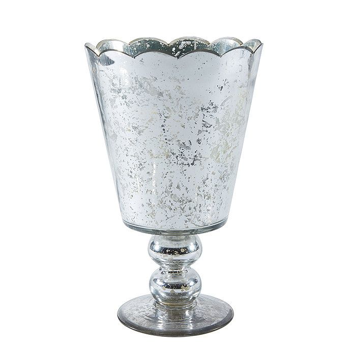 Mercury Glass Scalloped Hurricane | Ballard Designs, Inc.