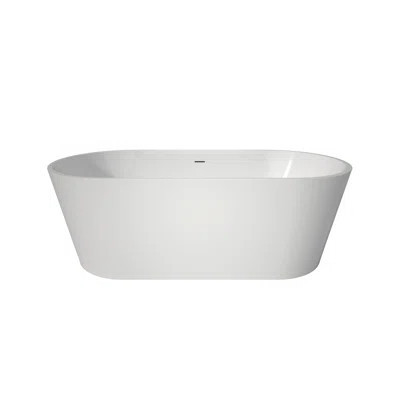 67" Upgrade Acrylic Free Standing Soaker Bath-Tubs Stand Alone Tubs In White | Wayfair North America
