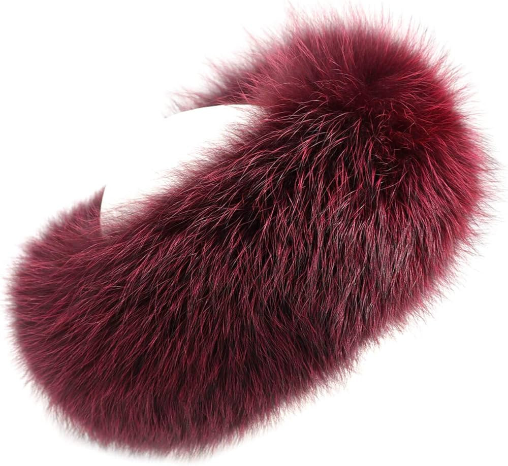 surell - Fox Fur Headband Scarf With Velvet Lining - Two-in-One Winter Fashion Ear Warmer and Inf... | Amazon (US)