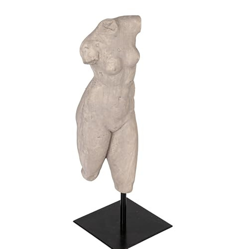 Creative Co-Op Sculptural Resin Female Figure on Metal Stand, Grey | Amazon (US)