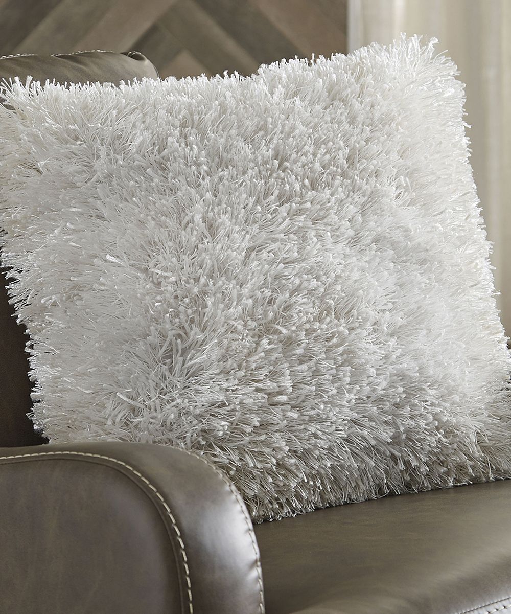 Signature Design by Ashley Furniture Throw Pillows White - White Jasmen Shag Throw Pillow | Zulily