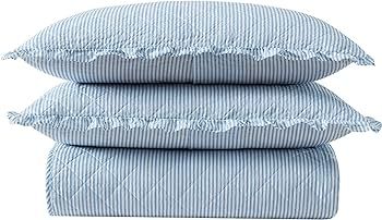 Laura Ashley - Quilt Set, Super Soft Bedding with Matching Sham, Casual Home Decor (Oxford Stripe... | Amazon (US)