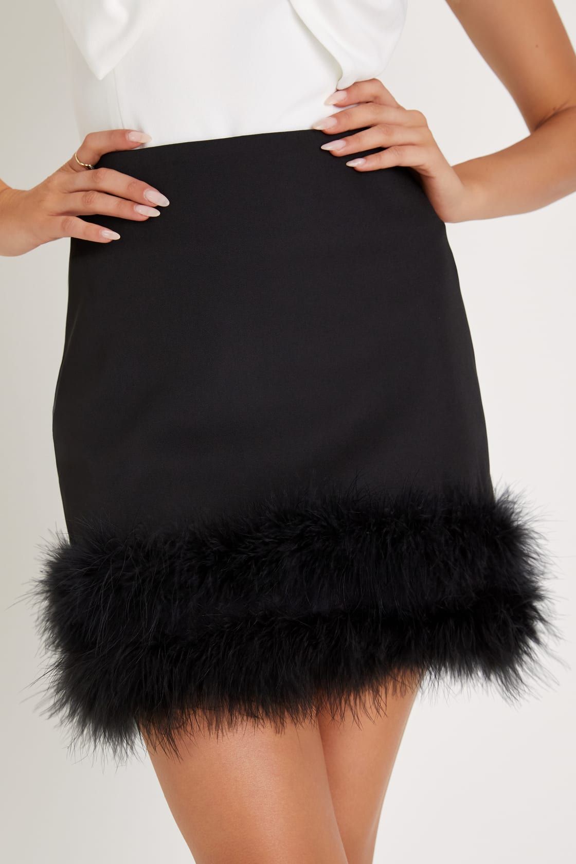 Fabulous Vision Black High-Rise Feather Mini Skirt | Lulus (US)