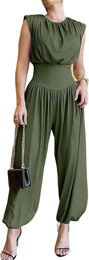 CHICME Womens Summer One Piece Dressy Jumpsuit Vacation Casual Outfit | Amazon (US)