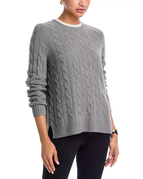 100% Cashmere Cable Knit Crewneck Sweater - Exclusive | Bloomingdale's (US)
