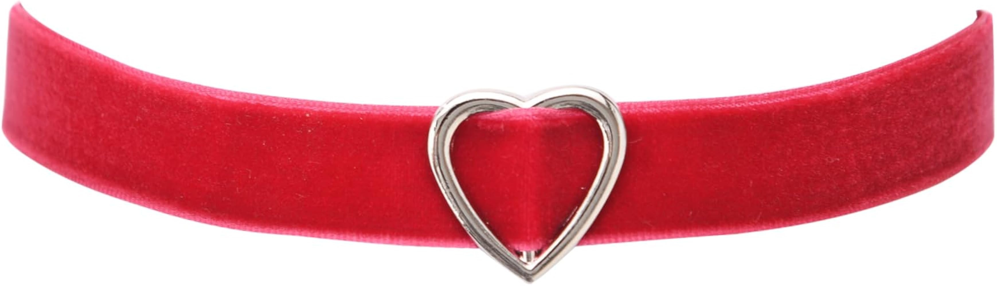 RareLove Gothic Heart Necklace Red Velvet Choker Necklace for Women Vampire Accessories Witch Nec... | Amazon (US)