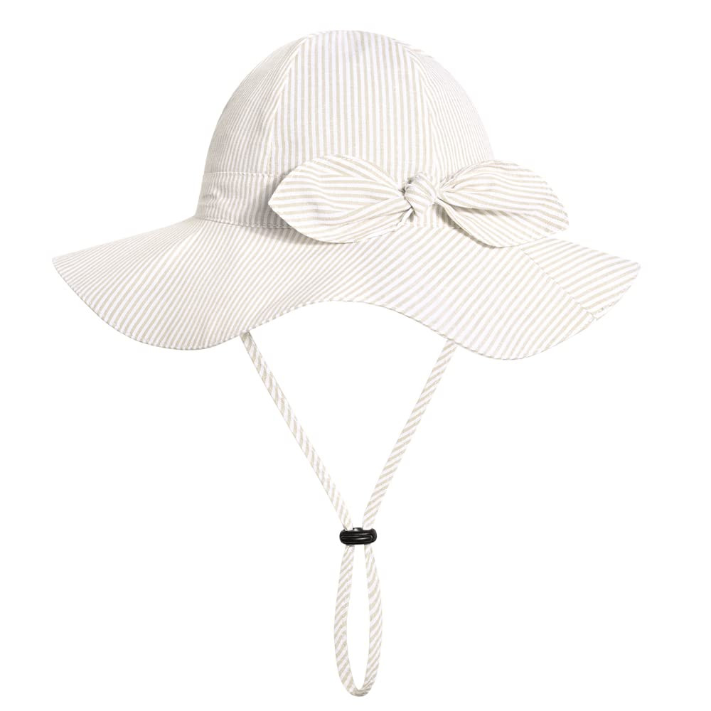 Baby Girl Sun Hat with UPF 50+ Outdoor Adjustable Beach Hat with Wide Brim Bucket Hats | Amazon (US)