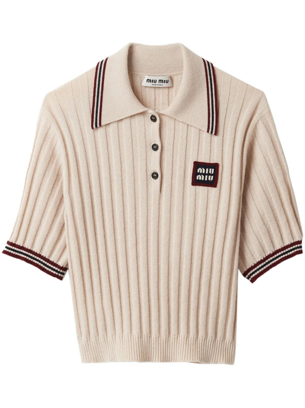 Miu Miu Geripptes Poloshirt Aus Kaschmir - Farfetch | Farfetch Global