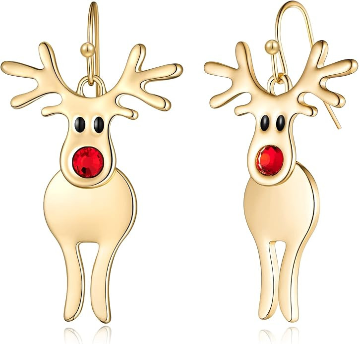Christmas Earrings for Women Cute Reindeer Earrings Colorful Light Bulb Xmas Earrings Christmas T... | Amazon (US)