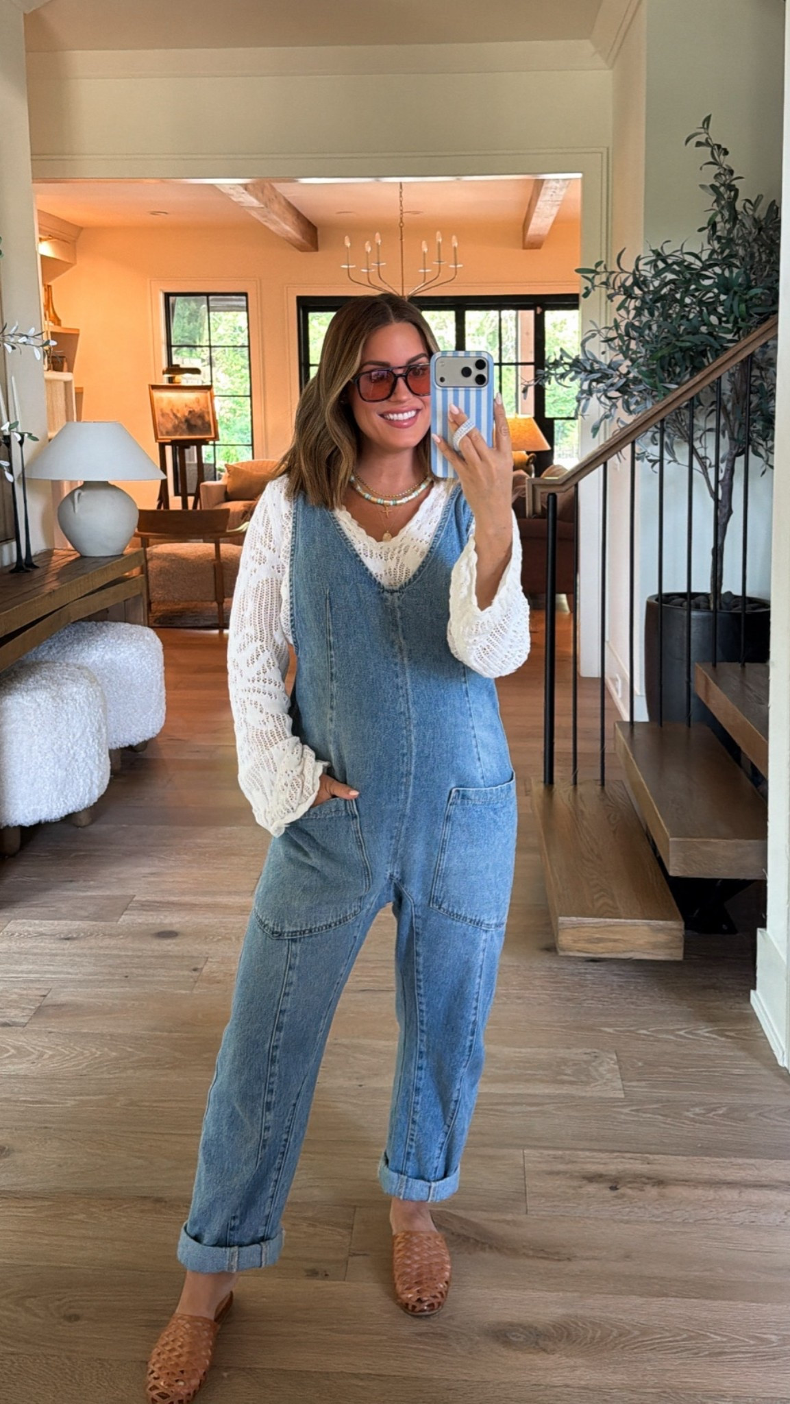 This outfit is an oldie but goodie with lots of pieces I’ve had for years. Wearing xs in overalls/jumpsuit— runs big. Linked a few options! 
My knit top is old, but linking similar! 
Jelly slides run tts! 
Sunglasses linked! 

*currently 22 weeks pregnant

#LTKSaleAlert #LTKootd #LTKBump