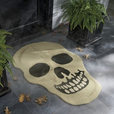 Vintage Skull Shaped Door Mat | Grandin Road